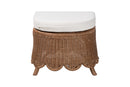 Contantine Natural Rattan Footstool with Cushion