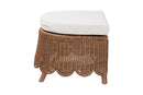Contantine Natural Rattan Footstool with Cushion