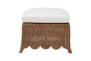 Contantine Natural Rattan Footstool with Cushion