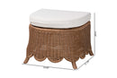 Contantine Natural Rattan Footstool with Cushion