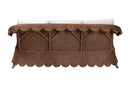 Contantine Natural Rattan Sofa with Cushion, Scalloped Skirt Base