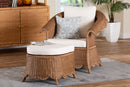 Contantine Natural Rattan Armchair and Ottoman Set - 2