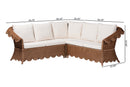 Contantine Natural Rattan 3-Piece Sectional Set with Scalloped Skirt Base