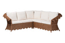 Contantine Natural Rattan 3-Piece Sectional Set with Scalloped Skirt Base