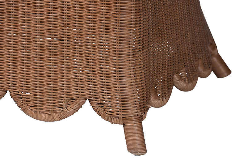 Contantine Natural Rattan 3-Piece Sectional Set with Scalloped Skirt Base