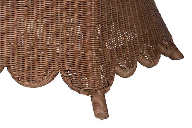 Contantine Natural Rattan 3-Piece Living Room Set with Scalloped Skirt Base