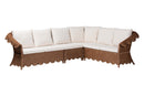 Contantine Natural Rattan 4-Piece Sectional Set with Scalloped Skirt Base