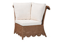 Contantine Natural Rattan 4-Piece Sectional Set with Scalloped Skirt Base