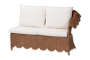 Contantine Natural Rattan 4-Piece Sectional Set with Scalloped Skirt Base