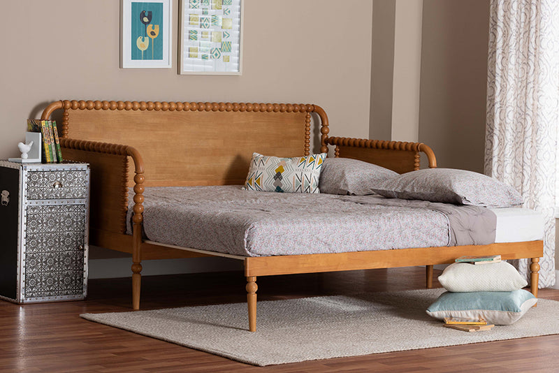 Laverne Bobbin Twin-To-King Expandable Daybed, Oak Brown