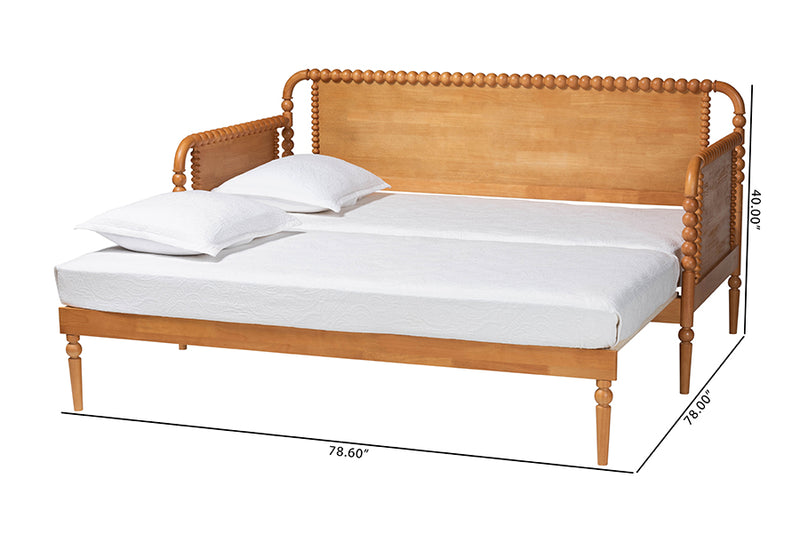 Laverne Bobbin Twin-To-King Expandable Daybed, Oak Brown