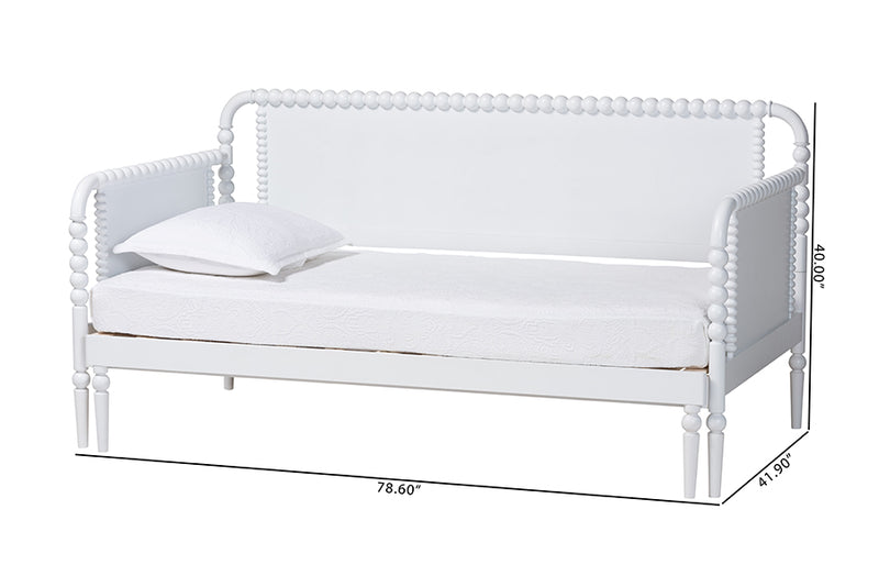 Laverne Bobbin Twin-To-King Expandable Daybed, White
