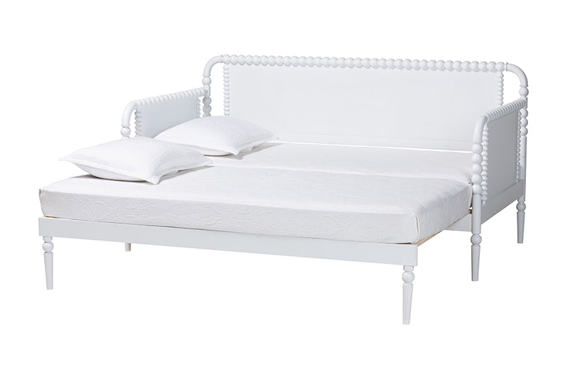 Laverne Bobbin Twin-To-King Expandable Daybed, White
