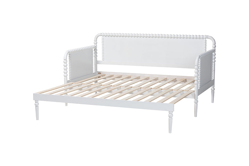 Laverne Bobbin Twin-To-King Expandable Daybed, White