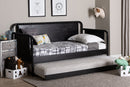 Laverne Bobbin Daybed with Rolling Trundle, Twin, Black