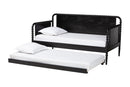 Laverne Bobbin Daybed with Rolling Trundle, Twin, Black
