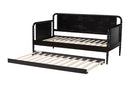 Laverne Bobbin Daybed with Rolling Trundle, Twin, Black