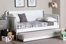 Laverne Bobbin Daybed with Rolling Trundle, Twin, White