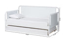 Laverne Bobbin Daybed with Rolling Trundle, Twin, White