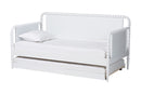 Laverne Bobbin Daybed with Rolling Trundle, Twin, White