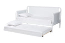 Laverne Bobbin Daybed with Rolling Trundle, Twin, White