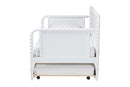 Laverne Bobbin Daybed with Rolling Trundle, Twin, White