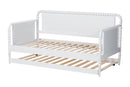 Laverne Bobbin Daybed with Rolling Trundle, Twin, White