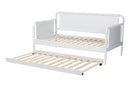 Laverne Bobbin Daybed with Rolling Trundle, Twin, White
