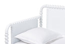 Laverne Bobbin Daybed with Rolling Trundle, Twin, White