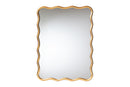 Caia Gold Scalloped Rectangular Wall Mirror, Antique Goldleaf