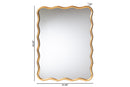 Caia Gold Scalloped Rectangular Wall Mirror, Antique Goldleaf