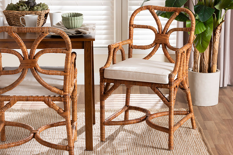 Jacy Natural Rattan Dining Chair, Light Honey