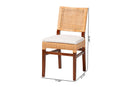 Merci Natural Rattan Dining Chair with Cushion, Light Honey/Walnut Brown