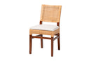 Merci Natural Rattan Dining Chair with Cushion, Light Honey/Walnut Brown