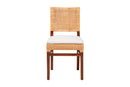 Merci Natural Rattan Dining Chair with Cushion, Light Honey/Walnut Brown