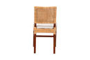 Merci Natural Rattan Dining Chair with Cushion, Light Honey/Walnut Brown