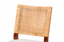 Merci Natural Rattan Dining Chair with Cushion, Light Honey/Walnut Brown