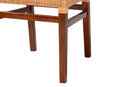 Merci Natural Rattan Dining Chair with Cushion, Light Honey/Walnut Brown