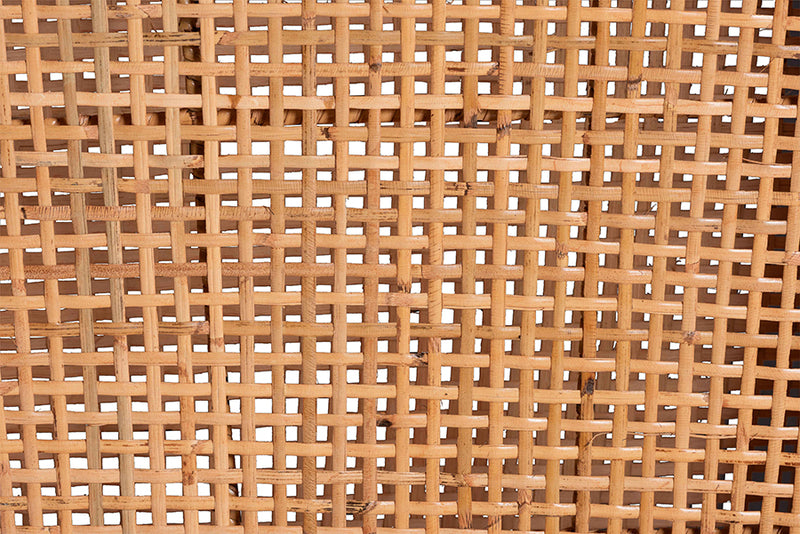 Merci Natural Rattan Dining Chair with Cushion, Light Honey/Walnut Brown