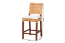 Merci Natural Rattan Counter Stool with Cushion, Light Honey/Walnut Brown