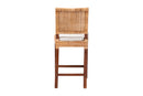 Merci Natural Rattan Counter Stool with Cushion, Light Honey/Walnut Brown