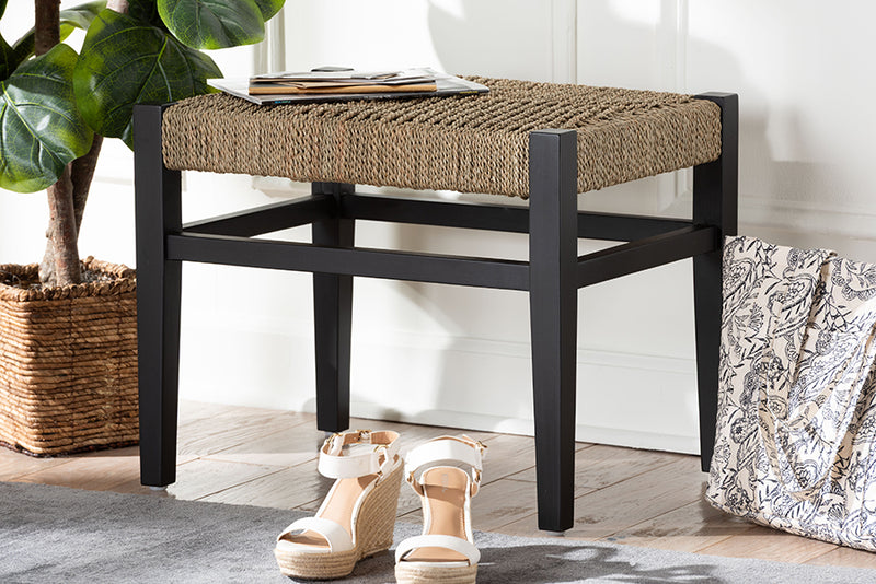 Kent Seagrass Accent Bench, Natural Brown/Black