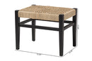 Kent Seagrass Accent Bench, Natural Brown/Black