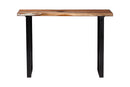 Kelsey Wood Epoxy Resin Console Table with Glass Inlay, Natural Brown/White/Black