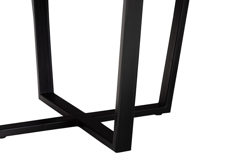 Kelsey Round Wood Epoxy Resin Coffee Table, Natural Brown/Purple/Black