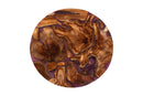 Kelsey Round Wood Epoxy Resin Coffee Table, Natural Brown/Purple/Black