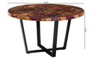 Kelsey Round Wood Epoxy Resin Coffee Table, Natural Brown/Purple/Black