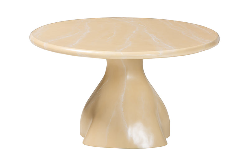 Almack Marbled Resin Coffee Table, Cream