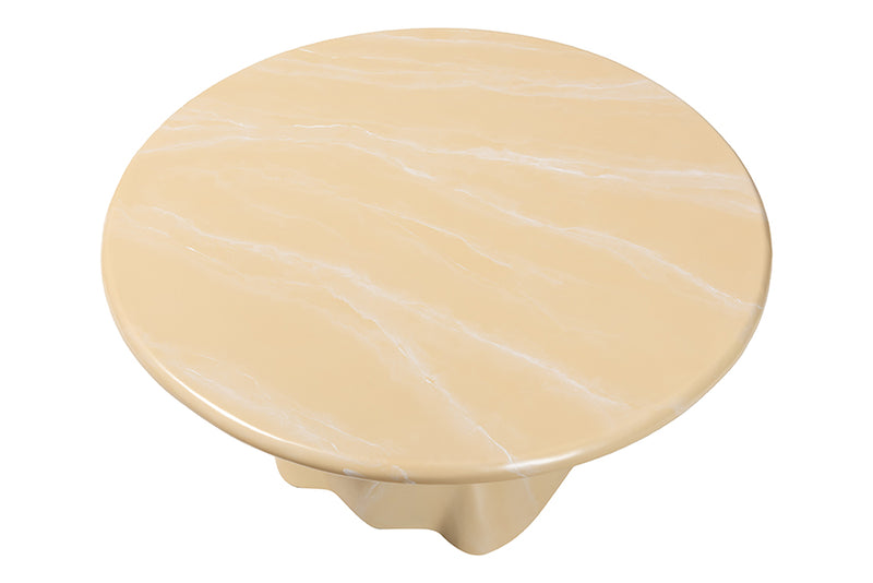 Almack Marbled Resin Coffee Table, Cream