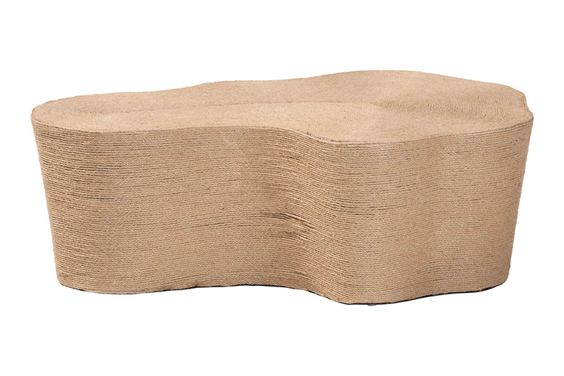 Adaline Natural Jute Coffee Table, Natural Brown
